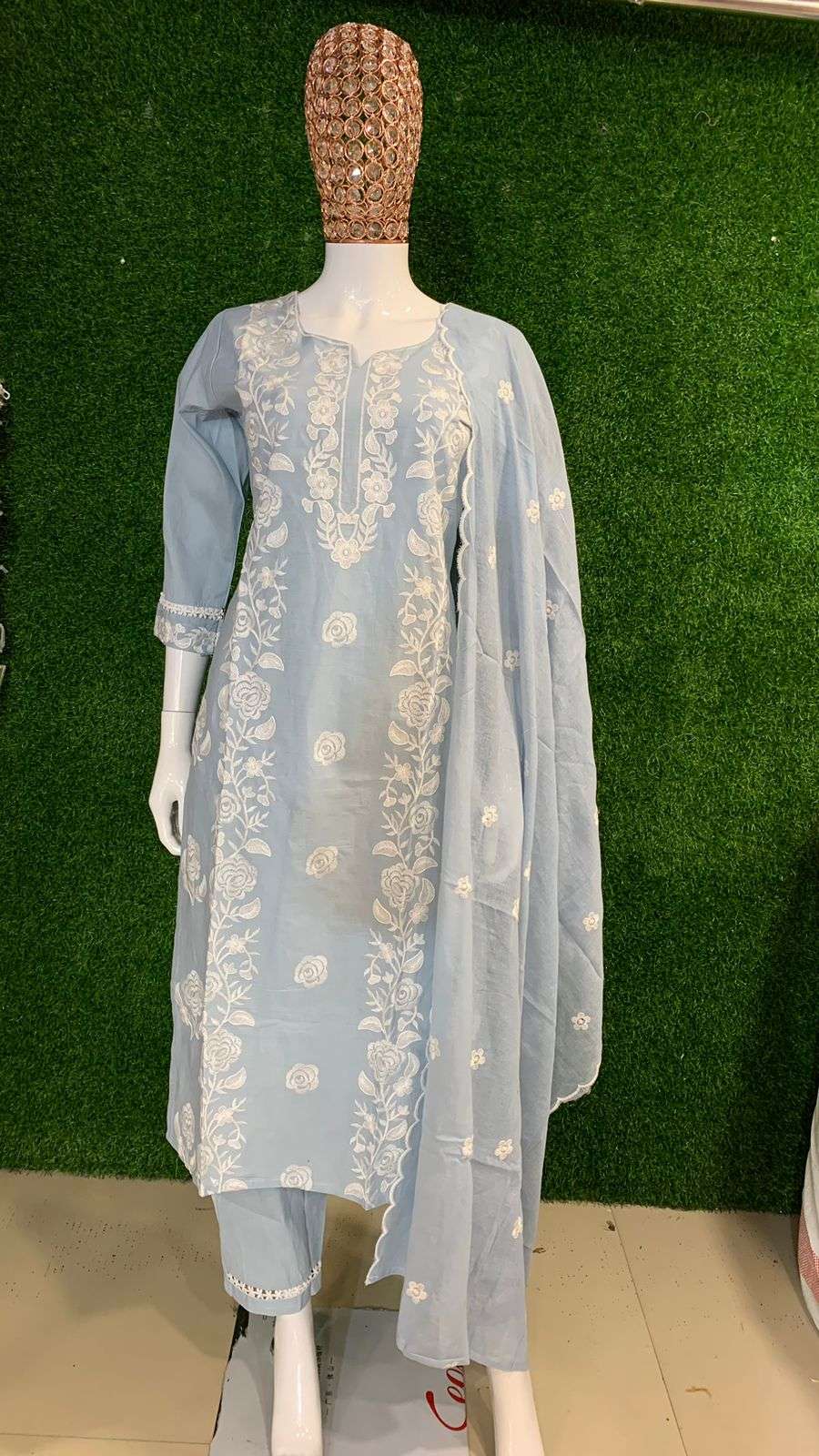 BEMITEX INDIA PRESENTS MUL COTON FABRIC BASED LATEST DESIGNER READYMADE 3 PIECE SUIT COLLECTION WHOLESALE SHOP IN SURAT